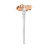 10K Two Toned Gold Diamond Heart Cocktail Ring (1/5 Cttw, H-I Color, I1-I2 Clarity) - Size 6-1/2