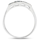 0.48 Carat Genuine Blue Diamond .925 Sterling Silver Ring