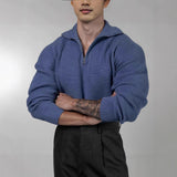 Mens Pullover Hoodie Wool Sweater Coat