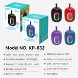 KP-832 Best-Selling Bluetooth Speaker Deep Bass High-Fidelity Sound High Power Portable Stylish Design With Ambient Lighting Suitable For Indoor Outdoor Use