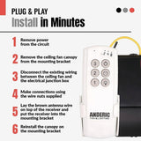 Anderic Substitute Kit for Hunter IN2RX10 84368-560 Ceiling Fan Receiver [63T-AC83T-KIT]