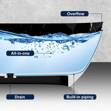 [63X29.5-Inch] Nuvia Freestanding Modern Marble-Design Solid Surface Soaking Tub With Overflow (SAK11528)