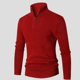 Mens Minimalist Casual Half-zip Turtleneck Sweater