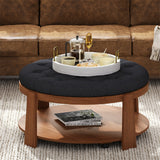 Modern Large Round Ottoman and Coffee Table 2-Tier