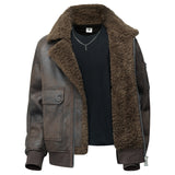 Mens Plus-Size Lapel Fleece-Lined Thickened Casual Jacket