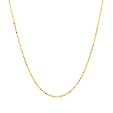14k Yellow Gold Diamond Cut Bead Chain 1.0mm