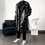 Mens Long Trench Coat Youth Mid-length Style