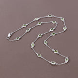 6.30 Carat Genuine Peridot .925 Sterling Silver Necklace