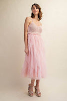 LOVELY TULLE MIDI CROCHET DRESS
