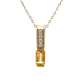 .06ct Citrine Diamond Fashion Pendants 10KT Yellow Gold