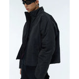 Mens Stylish American-Style Retro Stand-Collar Cotton Jacket