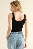 And The Why Ribbed Square Neck Bodysuit