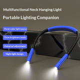 Eye-protecting Neckband Reading Light Outdoor Cycling And Walking Lighting Warning Light Rechargeable Dual-head Work Light