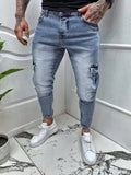 Fashionable Leopard-print Trendy Comfortable Denim Jeans