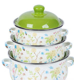 Double-handled Enameled Instant Noodle Bowl With Lid, Heat-resistant Oil Can