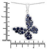 4.36 Carat Genuine Blue Sapphire .925 Sterling Silver Pendant