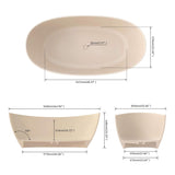 [65X33.5-Inch] Nuvia Freestanding Modern Oval Stone Resin Soaking Tub With Overflow Drain (SAK39231)