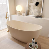 [65X33.5-Inch] Nuvia Freestanding Modern Oval Stone Resin Soaking Tub With Overflow Drain (SAK39231)