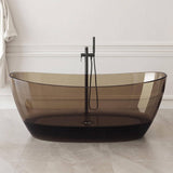 [65X33.5-Inch] Nuvia Freestanding Modern Oval Stone Resin Soaking Tub With Overflow Drain (SAK39231)