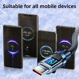 6.6 Ft. Super Fast Charging Cable 120W 6A USB to Type C Charge Cable with LCD Display