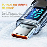 6.6 Ft. Super Fast Charging Cable 120W 6A USB to Type C Charge Cable with LCD Display