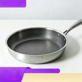Stainless Steel Non-coated Household Frying Pan