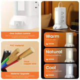 14-in-1 Power Strip Tower with 4 USB Ports & 9 AC Outlets, 10ft Extension Cable, Adjustable 3-Color Night Light