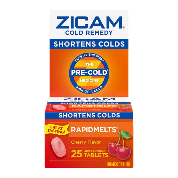 Zicam Zinc Cold Remedy RapidMelts, Quick Dissolve Tablets, Cherry, 25 ct
