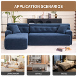 105'' Cloud Sectional Couch with L-Shape Chaise,Modern Modular Sofa with Deep Seat, Boneless Sofa for Living Room Bedroom,No Assembly Required,Blue.