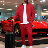 Mens Yolk-zip Baseball Jacket And Sportswear Set