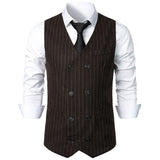 Men's Retro Casual Double Breasted Striped Vest