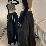 Hip-hop Denim Workwear American-style Vintage And Loose-fit