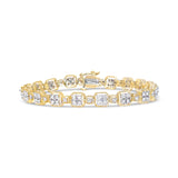 10K White Gold 2.0 Cttw Diamond Square Link Bracelet (J-K Color, I2-I3 Clarity) - Size 7.25"