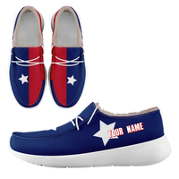 Personalized USA Flag Sneakers, Custom Stars and Stripes Loafer Shoes, Fur Lining Shoe, Pride in Comfort,FN042-24020304-5w