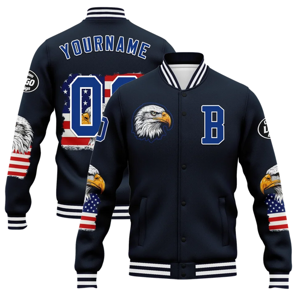 Personalized Patriotic Jackets, Custom USA Pride Eagle Jacket, Freedom Wings Jacket