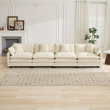 Cloud 4 Seats Sofa (Ottoman is not included) with Chenille Fabric in Beige