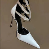 Women's Pointed Patent Leather High Heel Sandals