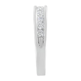 18K White Gold Round Diamond 1/2 Cttw Channel Band Ring