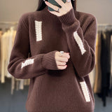 Women's Fashion High Collar Knitted Sweater