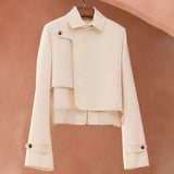 Retro Short Temperamental Women's Genuine Leather Clothes