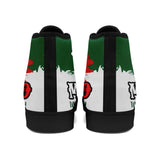 Personalized Mexico Flag Sneakers, Custom Mexico Heritage High-Tops Shoes, Patriotic Comfort Shoes