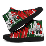 Personalized Mexico Flag Sneakers, Custom Mexico Heritage High-Tops Shoes, Patriotic Comfort Shoes