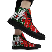 Personalized Mexico Flag Sneakers, Custom Mexico Heritage High-Tops Shoes, Patriotic Comfort Shoes