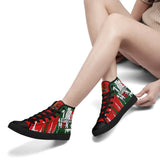 Personalized Mexico Flag Sneakers, Custom Mexico Heritage High-Tops Shoes, Patriotic Comfort Shoes