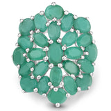 5.88 Carat Genuine Emerald .925 Sterling Silver Ring