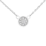 10K White Gold 1/4 Cttw Diamond Flower Pendant Necklace (I-J Color, I2-I3 Clarity) - Adjustable 16-18" chain
