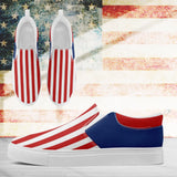 Personalized America Flag Sneakers, Custom Patriotic Slip On Shoes, Pride Unisex Canvas Shoes