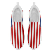 Personalized America Flag Sneakers, Custom Patriotic Slip On Shoes, Pride Unisex Canvas Shoes