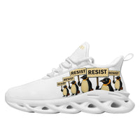 Personalized Gold Penguin Sneakers, Custom Lightweight Shoes, Resist Penguin Shoes