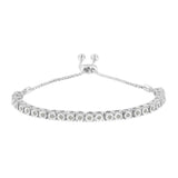 10K Yellow Gold over .925 Sterling Silver 1/4 Cttw Miracle-Set Diamond 4â€-10â€ Adjustable Bolo Tennis Bracelet (I-J Color, I3 Clarity)